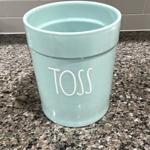 NWT RAE DUNN “TOSS” Aqua trash bin